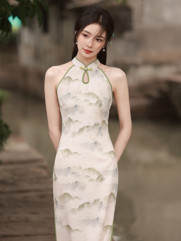 New Chinese-style Sleeveless Cheongsam