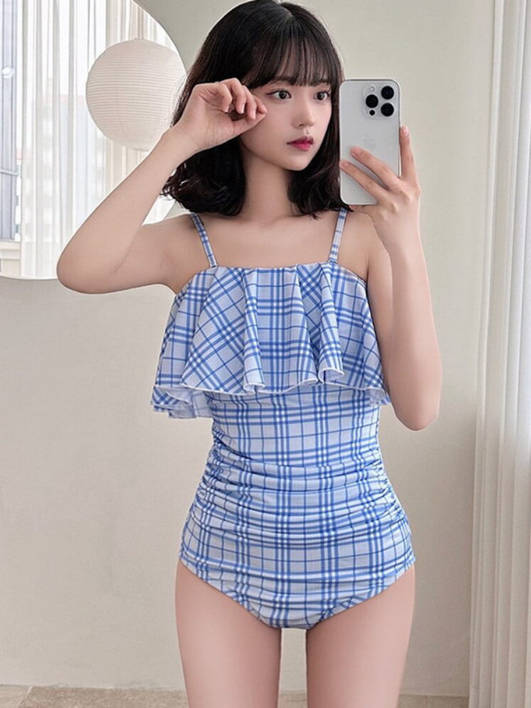 Korean conservative thermal spring one-piece swimsuit