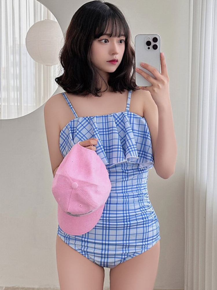 Korean conservative thermal spring one-piece swimsuit