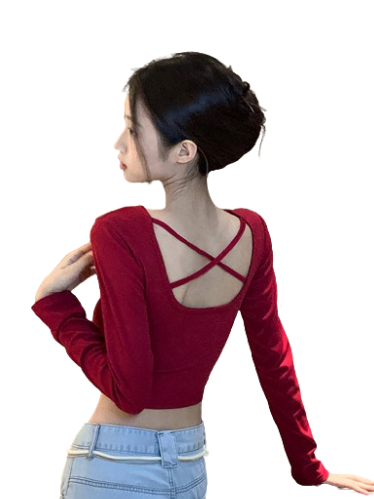 Early Autumn Pure Desire Open Back Long Sleeve T-Shirt