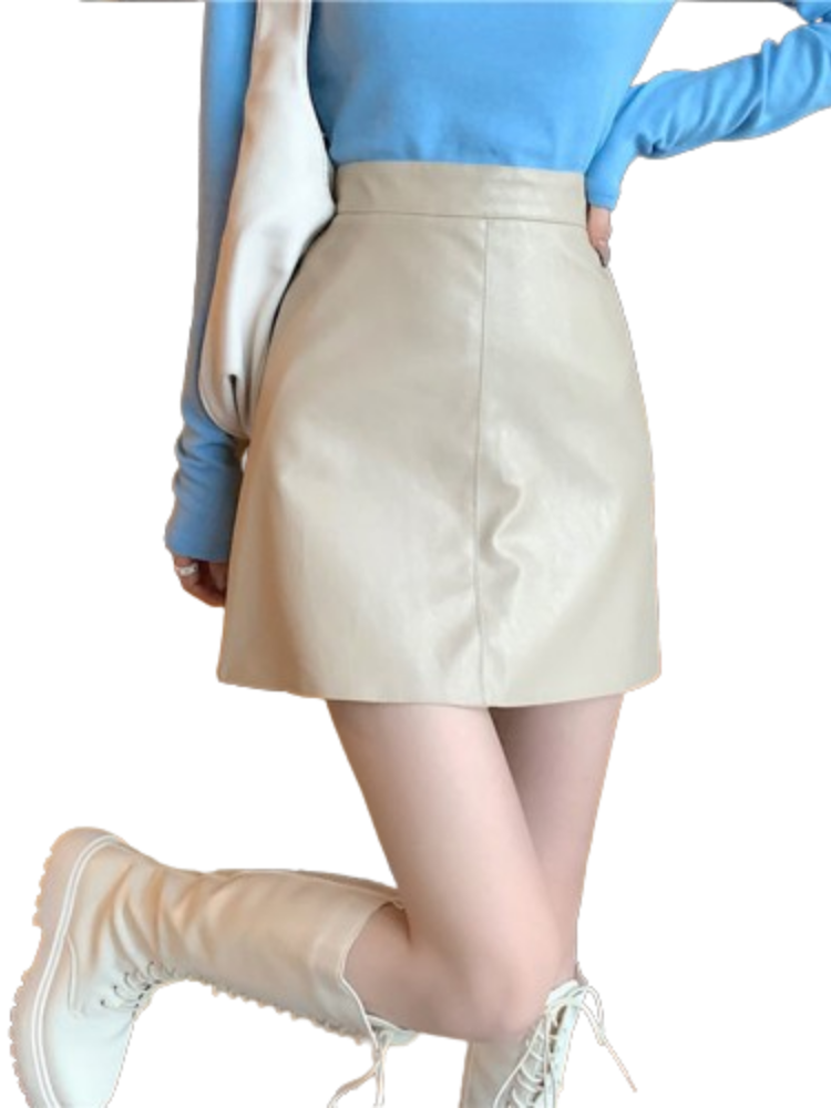 High-Waisted Anti-Exposure A-Line Skirt