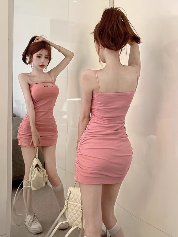 Pure Desire Style Hollow Out Chest Halterneck Sundress