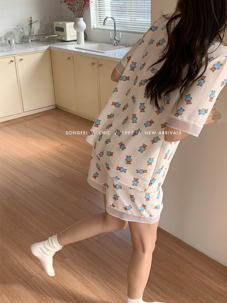 Summer breathable cute printed home wear