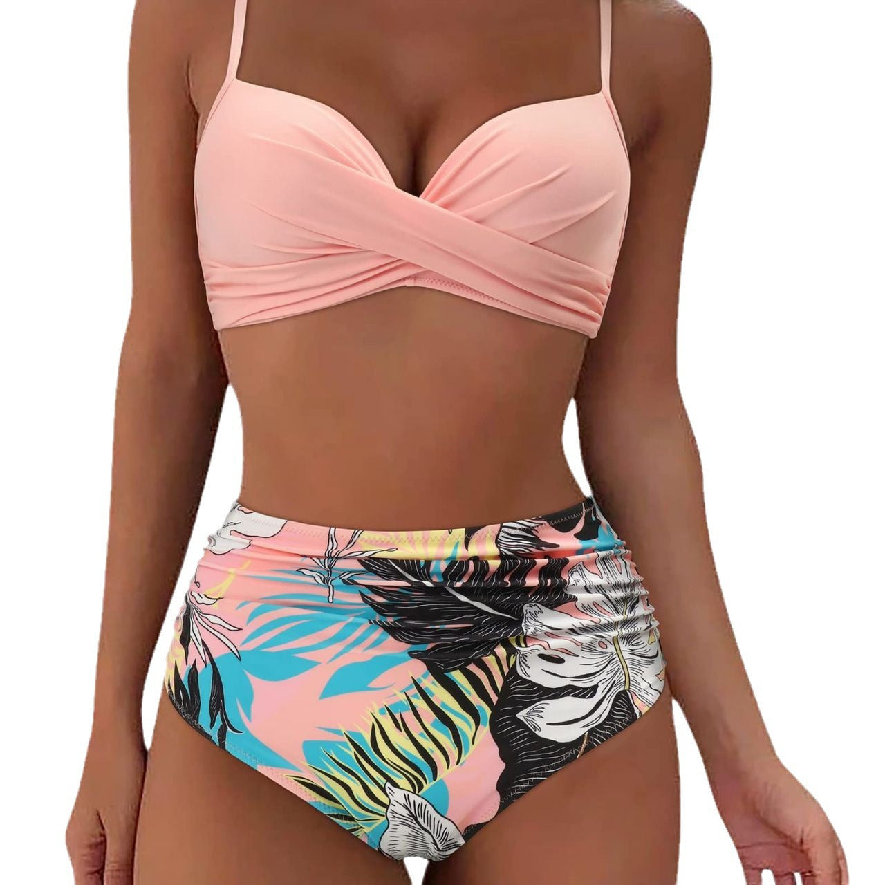 Thickened swimming costume split high waist belly tight sexy bikini